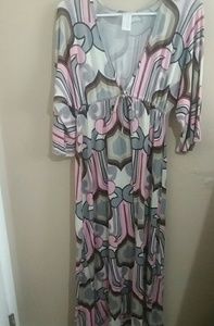 Nikki Poulos White/pink/gray/brown dress